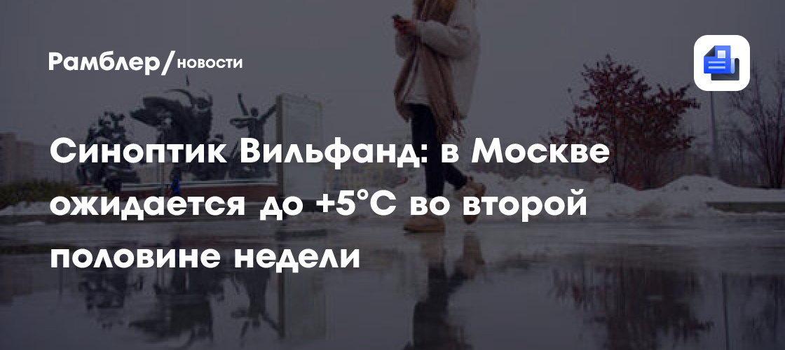 Синоптик Вильфанд: в Москве ожидается до +5°C во второй половине недели