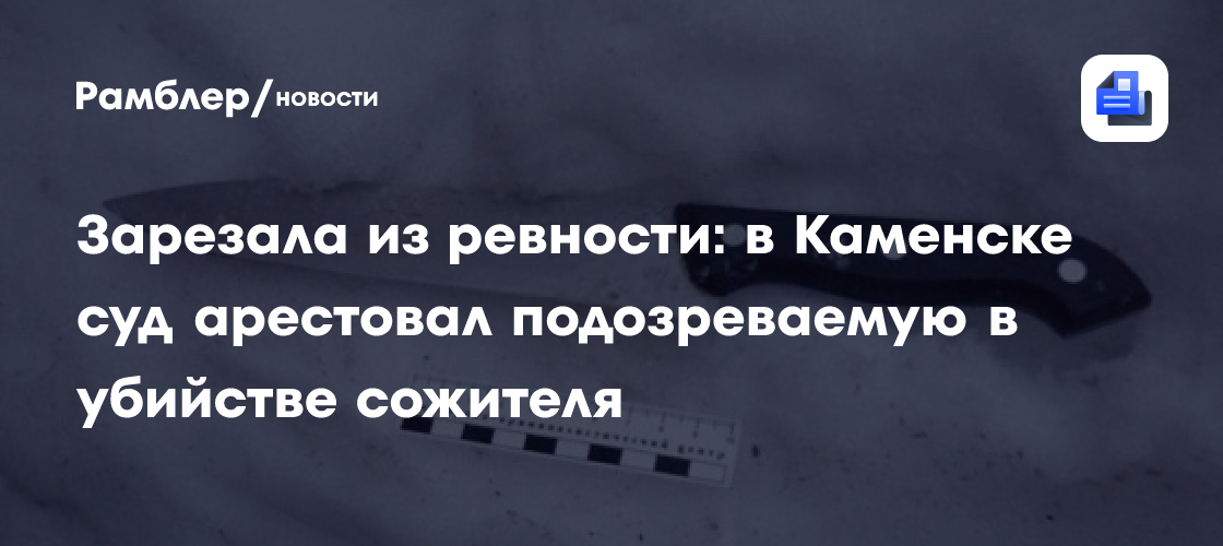 Зарезала из ревности: в Каменске суд арестовал подозреваемую в убийстве сожителя