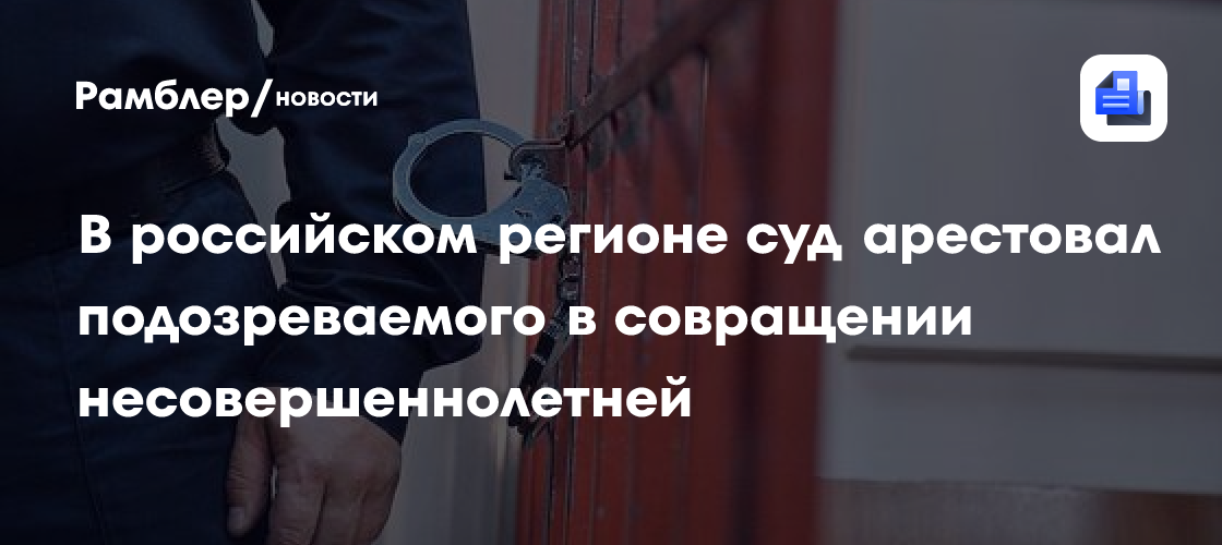 В российском регионе суд арестовал подозреваемого в совращении несовершеннолетней