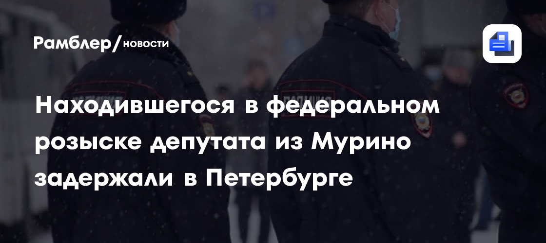 Находившегося в федеральном розыске депутата из Мурино задержали в Петербурге