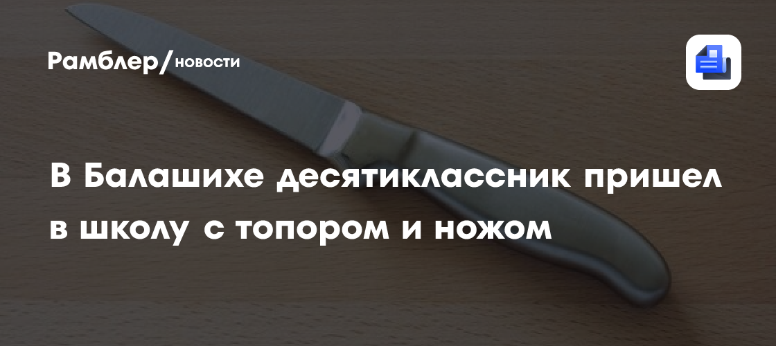 В Балашихе десятиклассник пришел в школу с топором и ножом