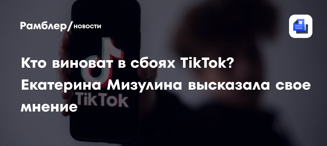 Кто виноват в сбоях TikTok? Екатерина Мизулина высказала свое мнение