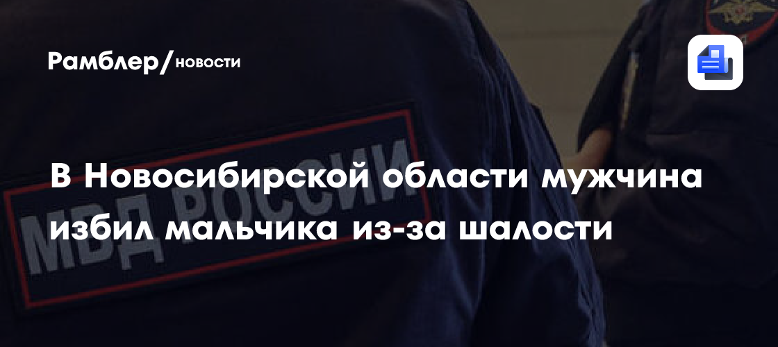 В Новосибирской области мужчина избил мальчика из-за шалости