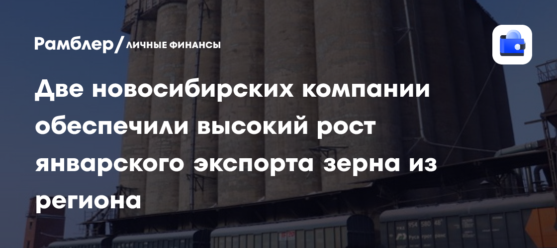 Две новосибирских компании обеспечили высокий рост январского экспорта зерна из региона