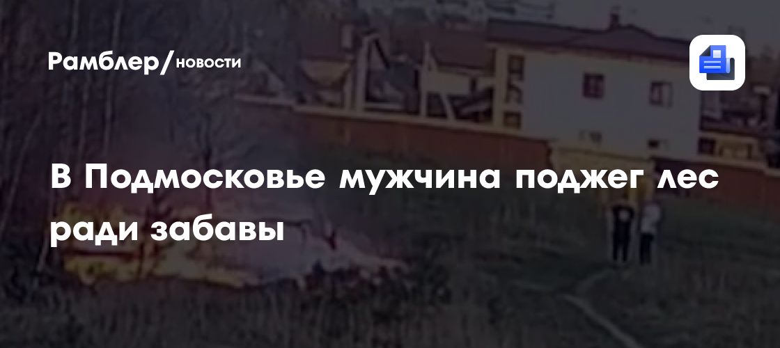 Безответственность дошла до пожара: житель Подмосковья устроил поджог леса ради забавы