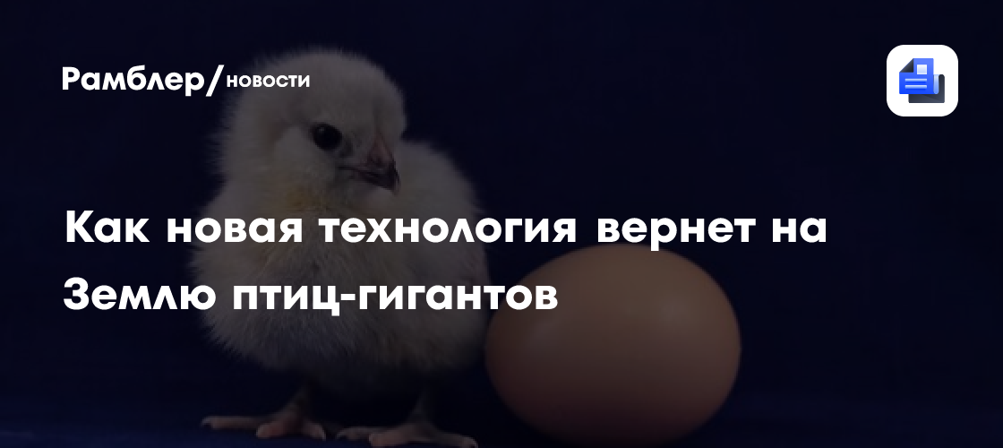 Как новая технология, вернет на Землю птиц-гигантов