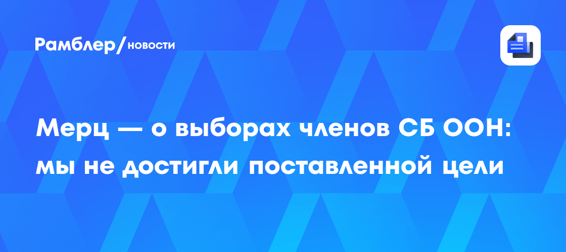 Мерц — о выборах членов СБ ООН: мы не достигли поставленной цели