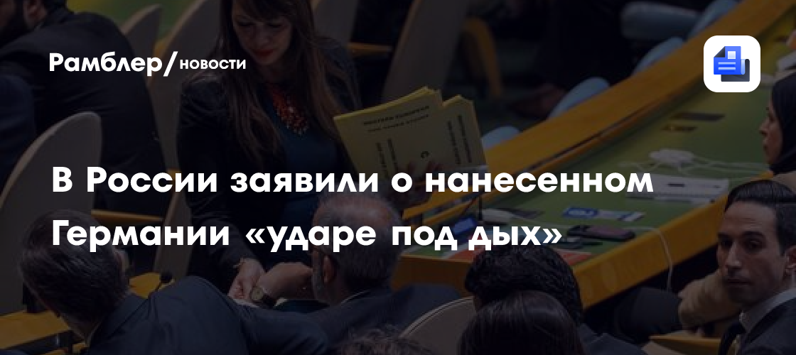 В России заявили о нанесенном Германии «ударе под дых»
