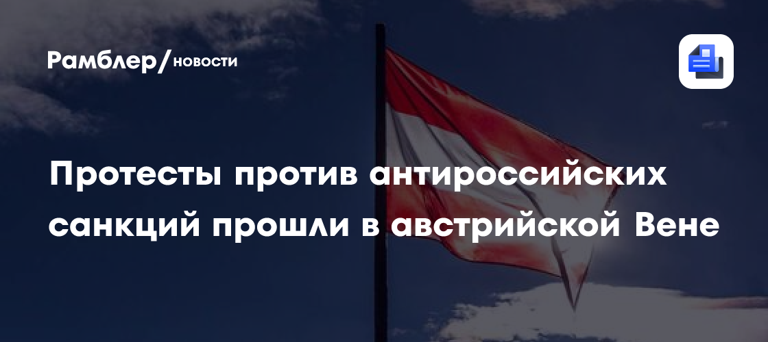 Протесты против антироссийских санкций прошли в австрийской Вене
