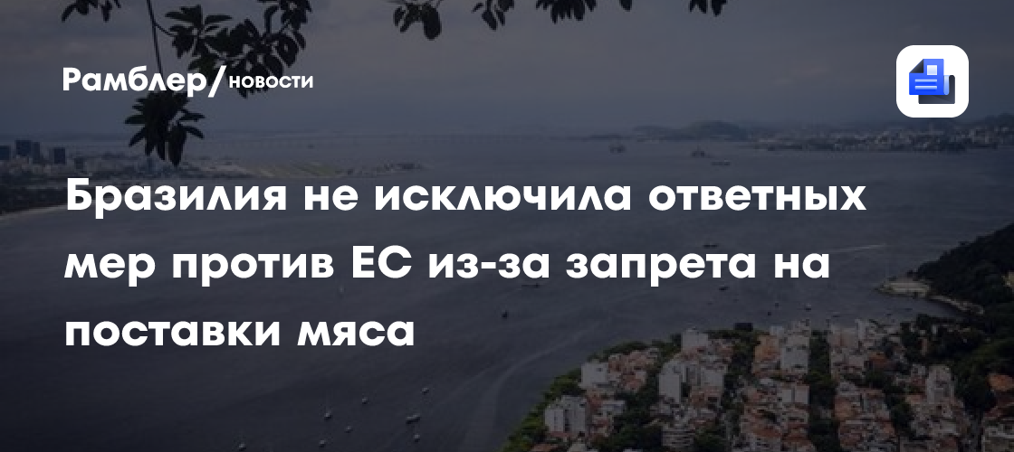 Бразилия не исключила ответных мер против ЕС из-за запрета на поставки мяса