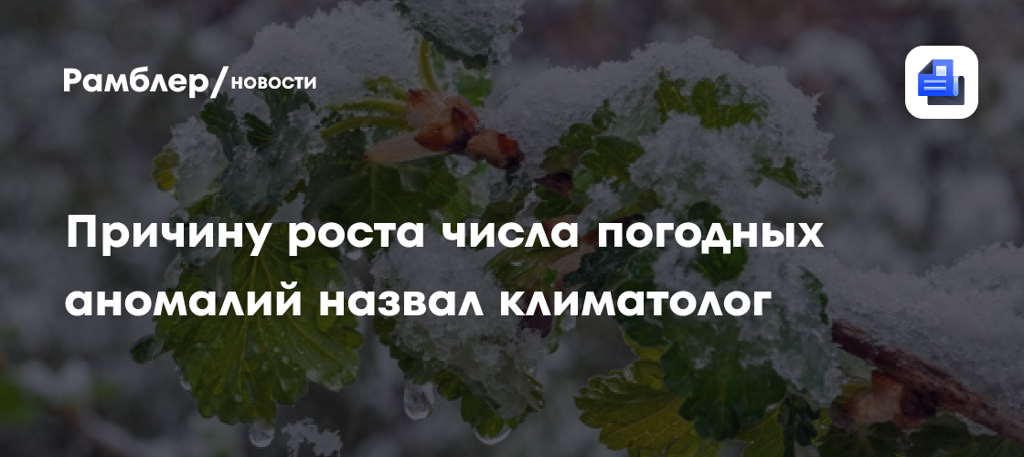 Причину роста числа погодных аномалий назвал климатолог