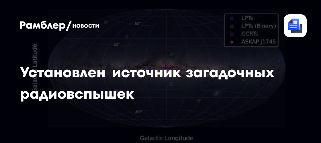 Найден источник радиовспышек, ставивших науку в тупик