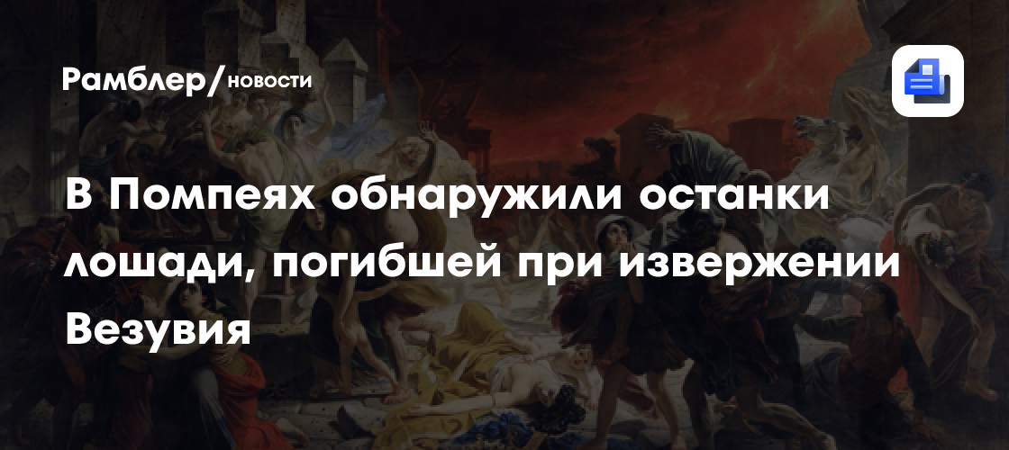 В Помпеях обнаружили лошадь, погибшую при извержении Везувия
