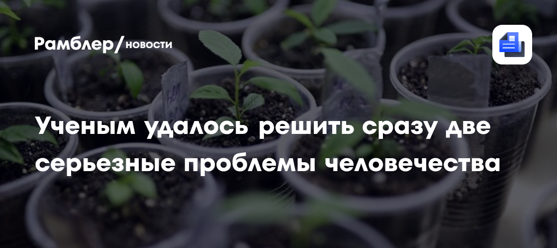 Ученым удалось решить сразу две серьезные проблемы человечества