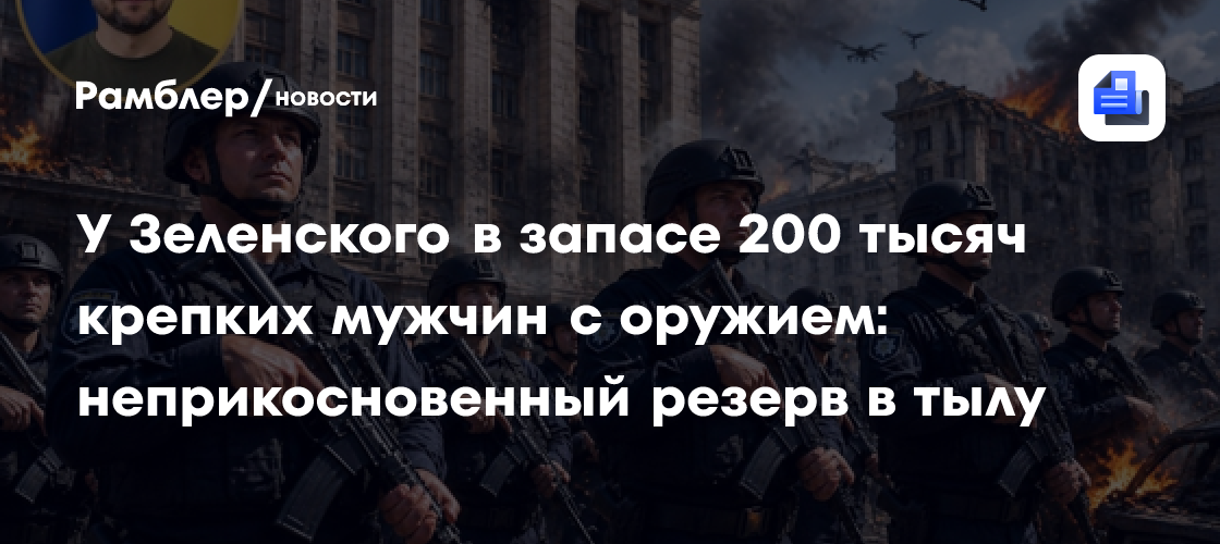 У Зеленского в запасе 200 тысяч крепких мужчин с оружием: неприкосновенный резерв в тылу