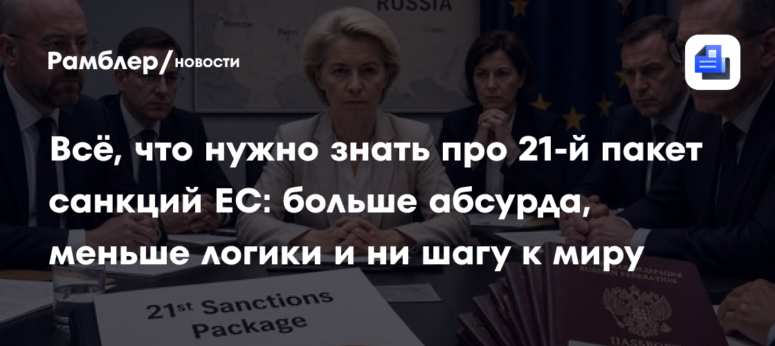 Всё, что нужно знать про 21-й пакет санкций ЕС: больше абсурда, меньше логики и ни шагу к миру