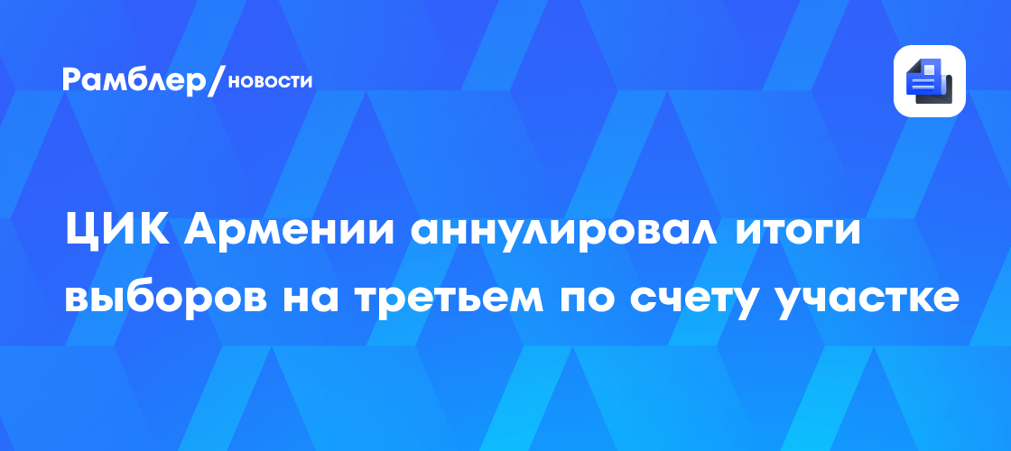 ЦИК Армении аннулировал итоги голосования на двух избирательных участках