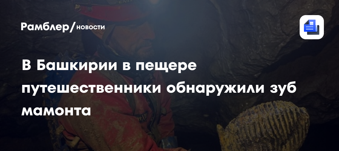 В Башкирии в пещере путешественники обнаружили зуб мамонта
