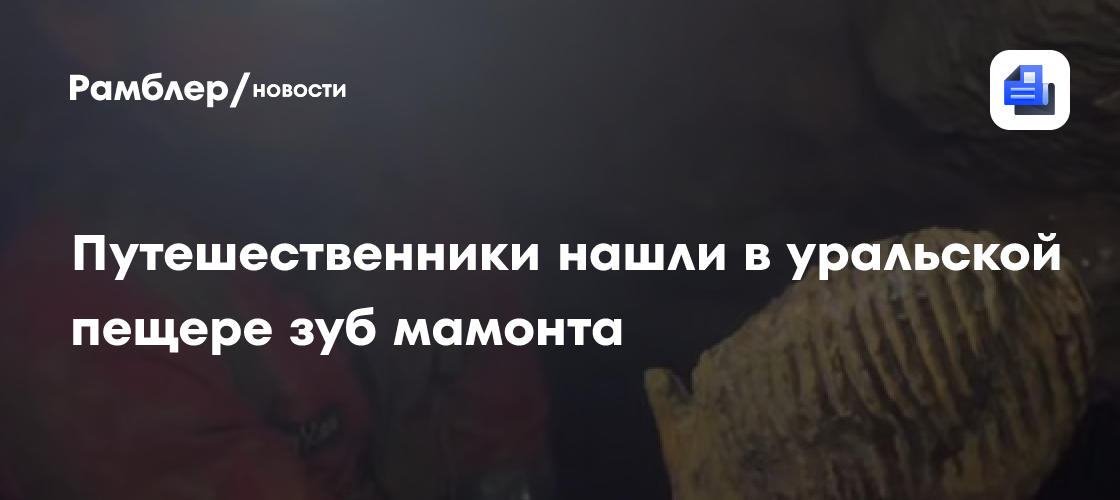 Путешественники нашли в уральской пещере зуб мамонта