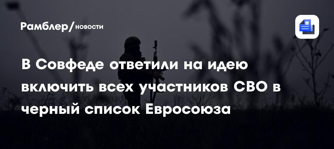 В Совфеде ответили на идею включить всех участников СВО в черный список Евросоюза