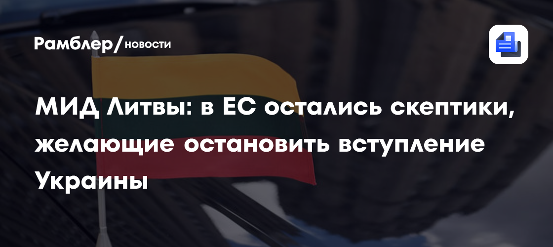 МИД Литвы: в ЕС остались скептики, желающие остановить вступление Украины