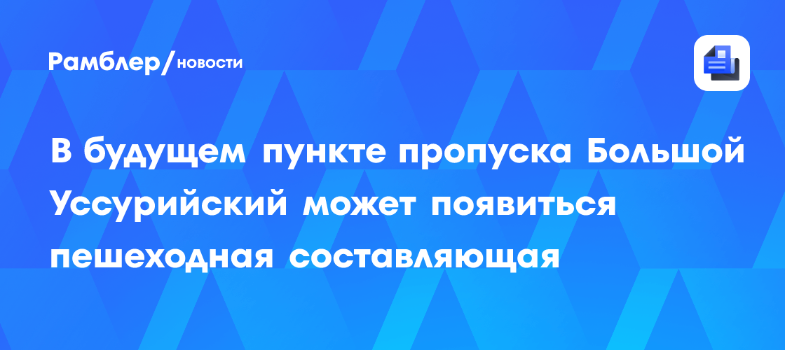 В будущем пункте пропуска Большой Уссурийский может появиться пешеходная составляющая
