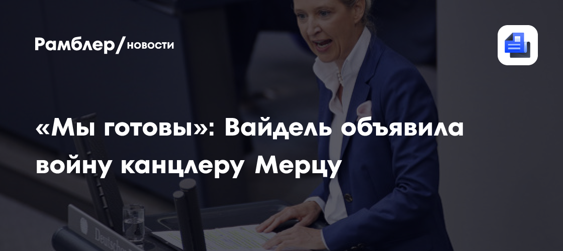 «Мы готовы»: Вайдель объявила войну канцлеру Мерцу