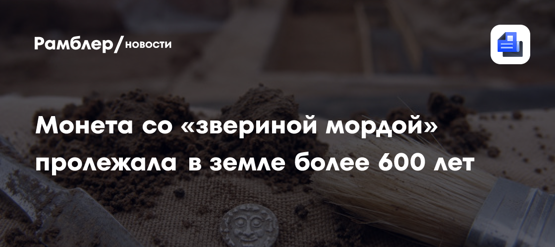 Монета со «звериной мордой» пролежала в земле более 600 лет