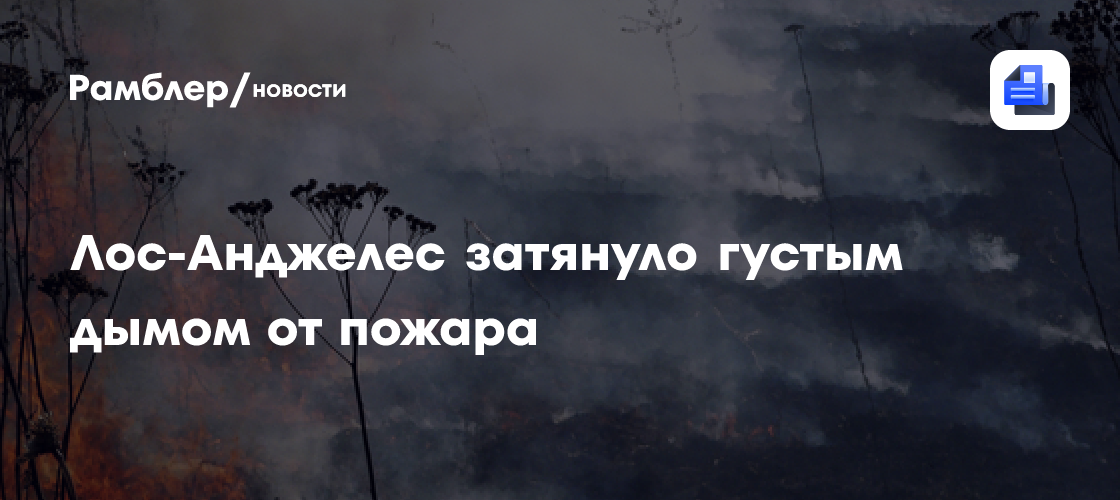 Лос-Анджелес затянуло густым дымом от пожара