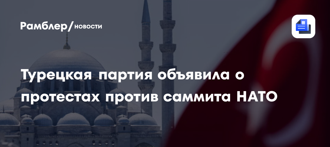 Турецкая партия объявила о протестах против саммита НАТО