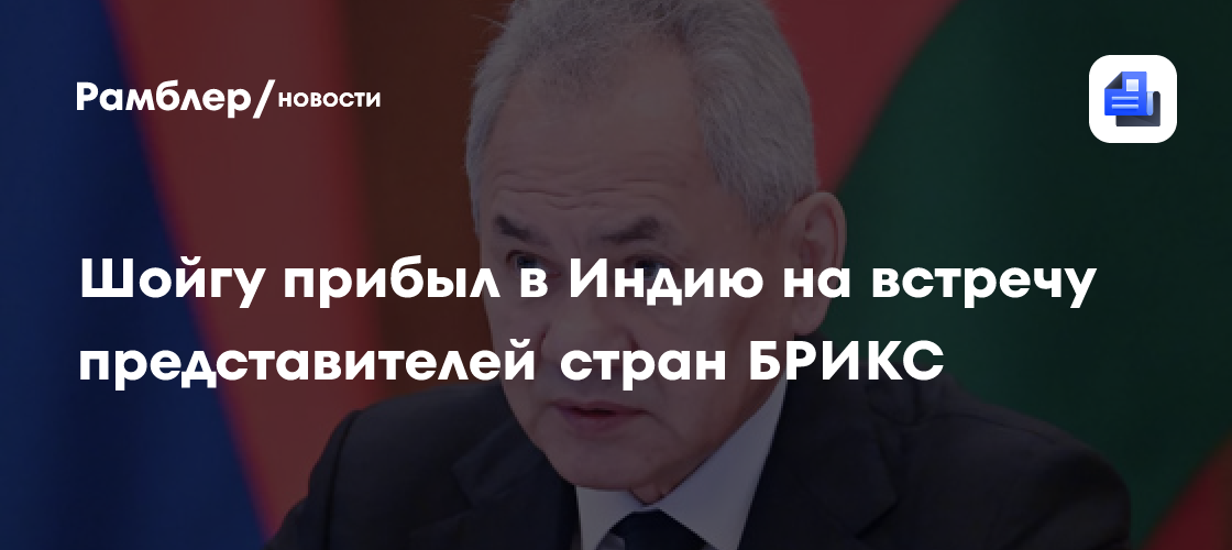 Шойгу прибыл в Индию на встречу представителей стран БРИКС