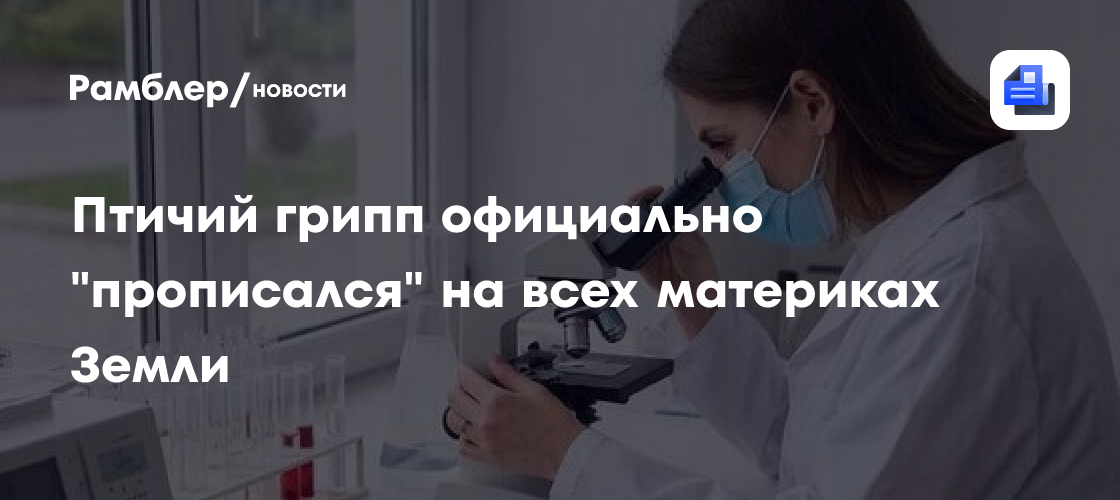 Птичий грипп официально "прописался" на всех материках Земли