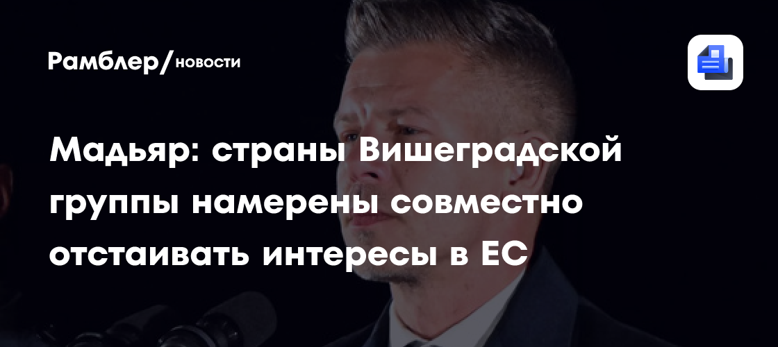Мадьяр: страны Вишеградской группы намерены совместно отстаивать интересы в ЕС