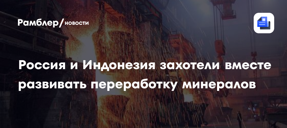 Россия и Индонезия захотели вместе развивать переработку минералов