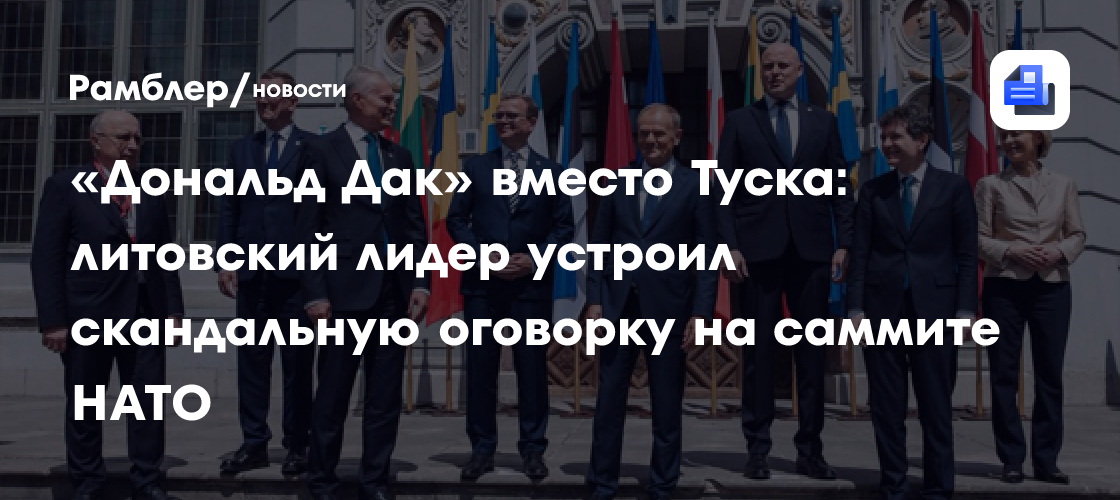 «Дональд Дак» вместо Туска: литовский лидер устроил скандальную оговорку на саммите НАТО