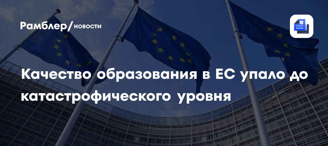 Качество образования в ЕС упало до катастрофического уровня
