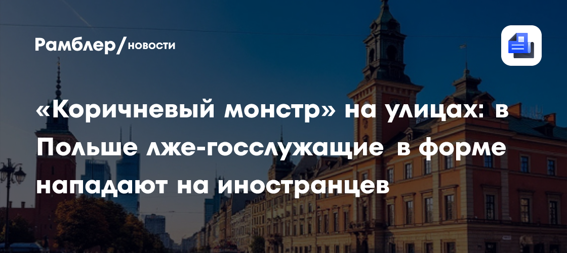 «Коричневый монстр» на улицах: в Польше лже-госслужащие в форме нападают на иностранцев