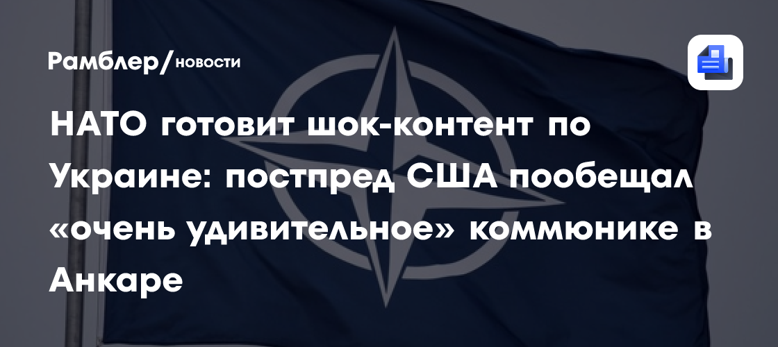 НАТО готовит шок-контент по Украине: постпред США пообещал «очень удивительное» коммюнике в Анкаре