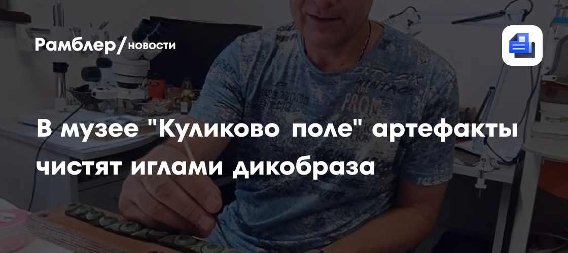 В музее "Куликово поле" артефакты чистят иглами дикобраза