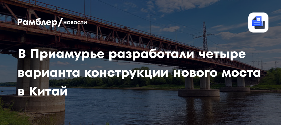 В Приамурье разработали четыре варианта конструкции нового моста в Китай