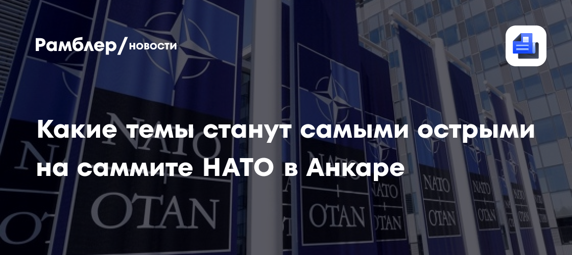 Какие темы станут самыми острыми на саммите НАТО в Анкаре