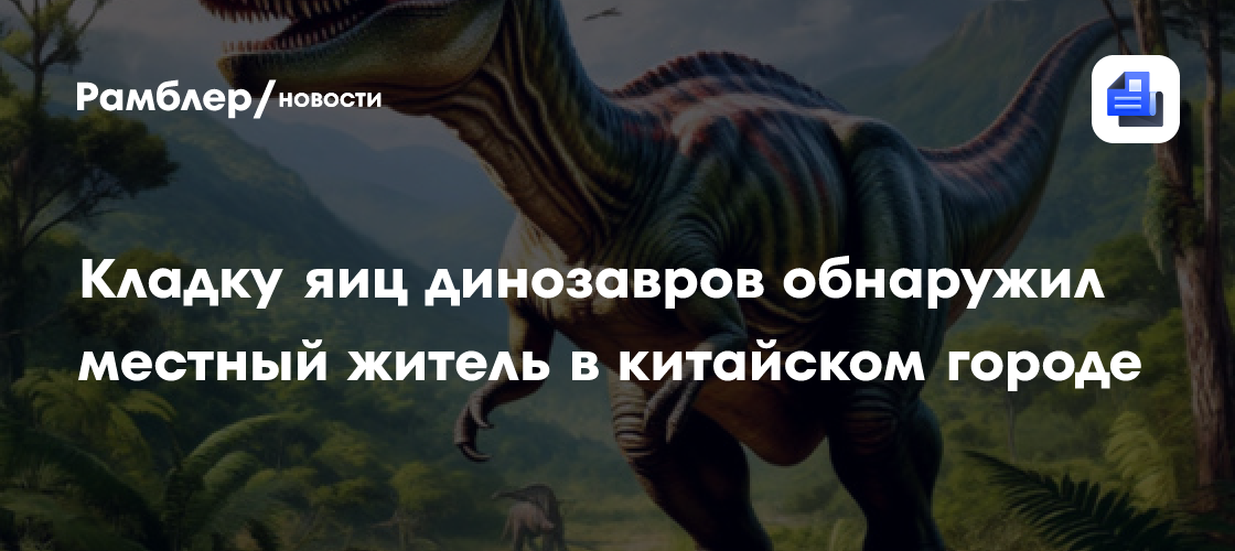 Кладку яиц динозавров обнаружил местный житель в китайском городе