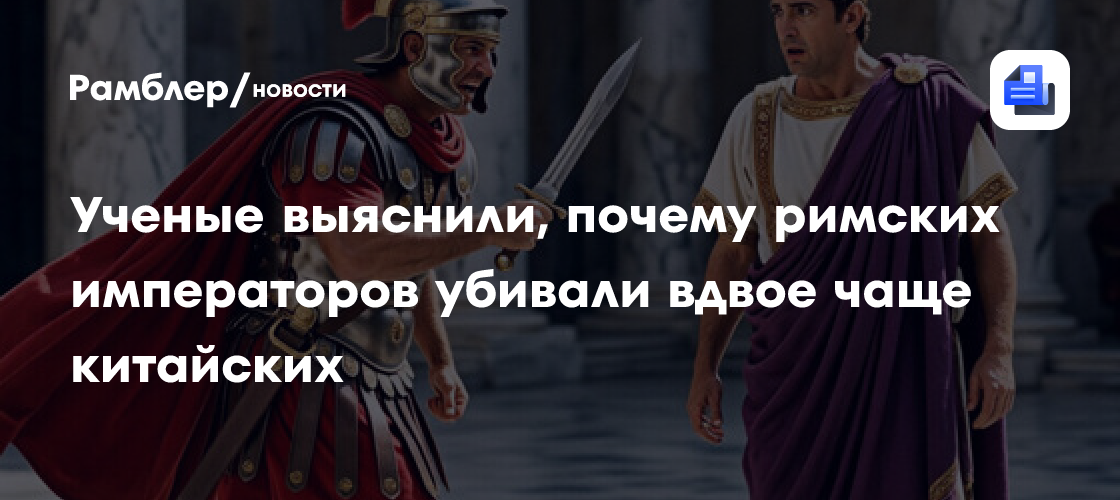 Оксфордские ученые выяснили, почему римских императоров убивали вдвое чаще китайских
