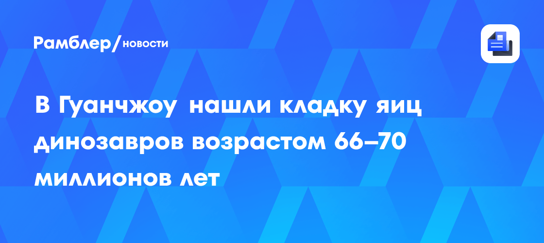 В Гуанчжоу нашли кладку яиц динозавров возрастом 66–70 миллионов лет