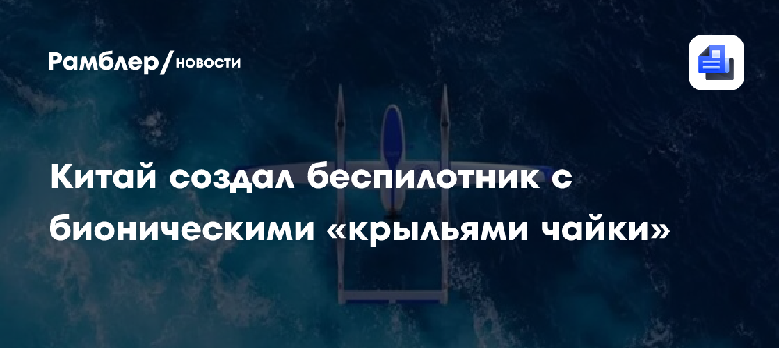 Китай создал беспилотник с гибридным двигателем и бионическими «крыльями чайки»