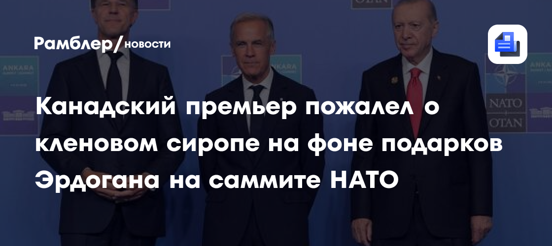 Канадский премьер пожалел о кленовом сиропе на фоне подарков Эрдогана на саммите НАТО