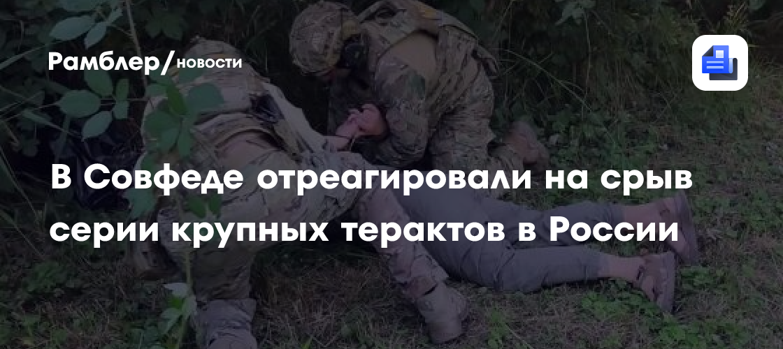 В Совфеде отреагировали на срывы серии крупных терактов в России