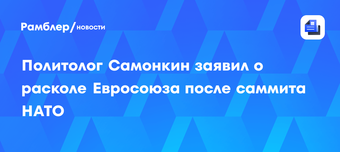 Политолог Самонкин заявил о расколе Евросоюза после саммита НАТО
