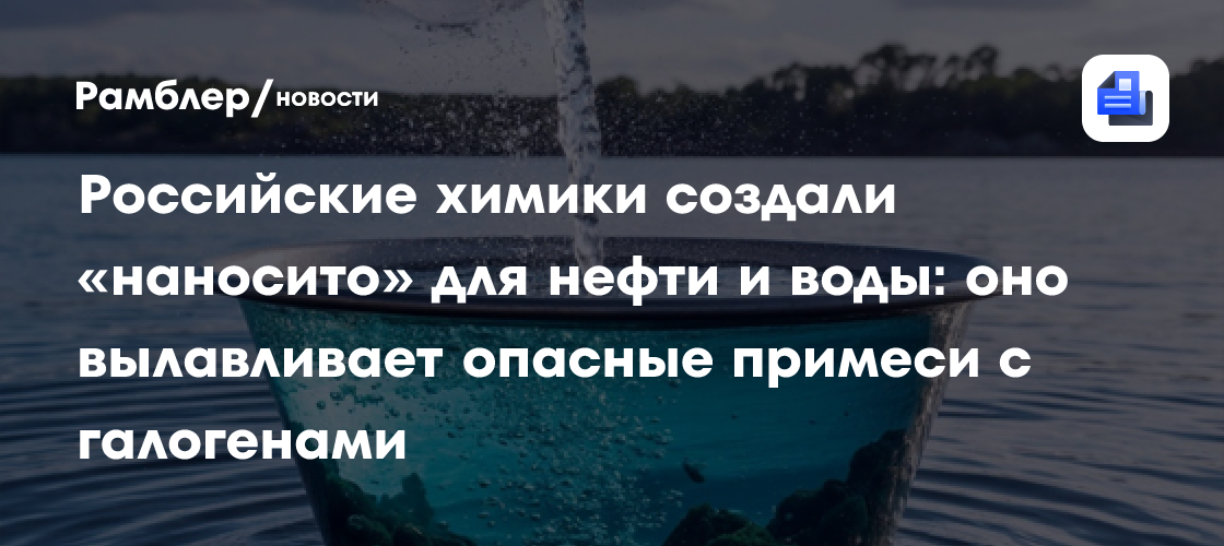 Российские химики создали «наносито» для нефти и воды: оно вылавливает опасные примеси с галогенами