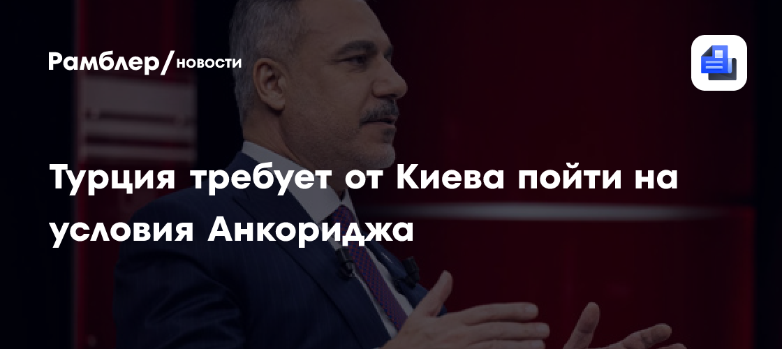 Турция требует от Киева пойти на условия Анкориджа